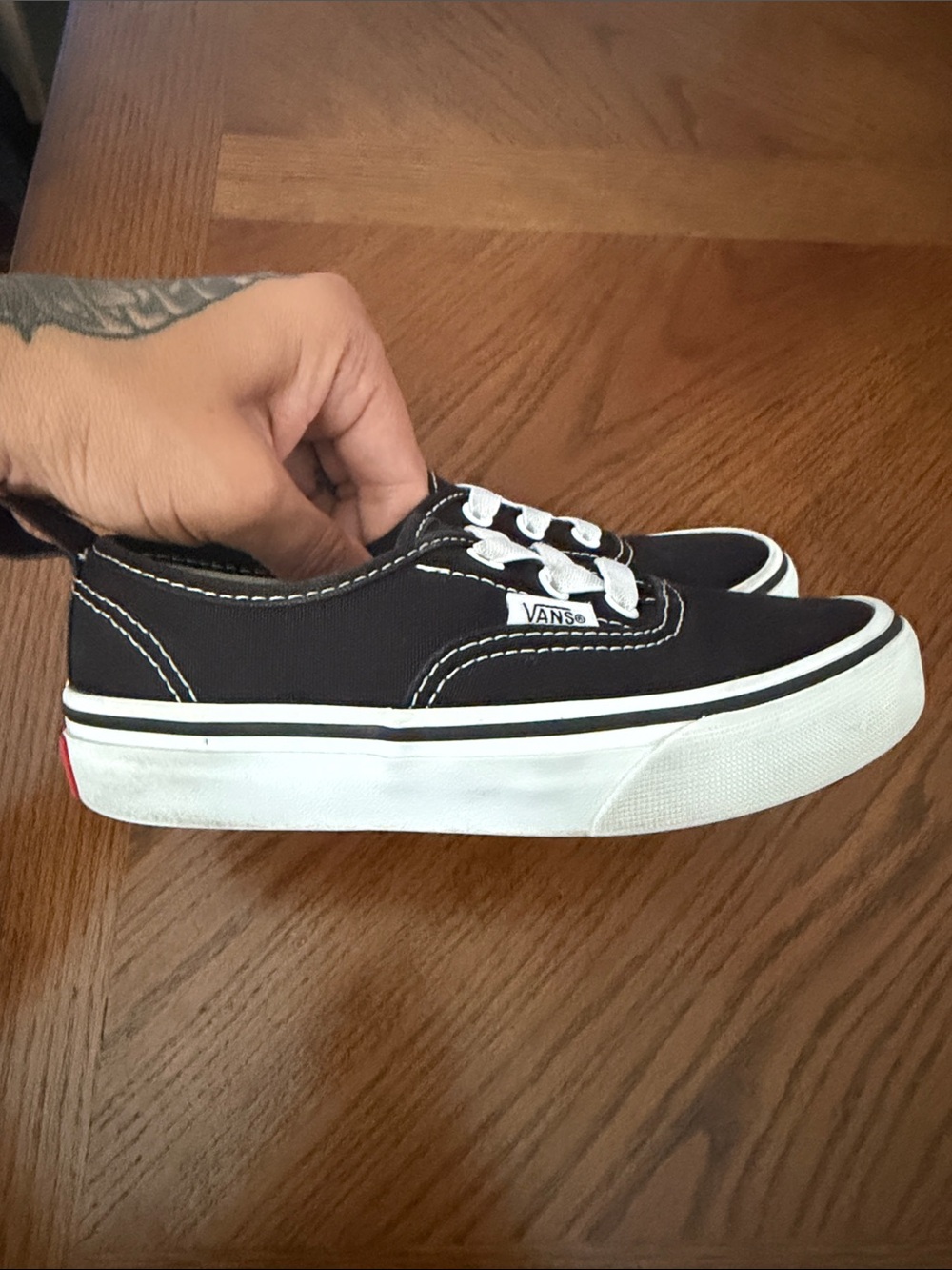 Vans Kids Black and White Low-Top Canvas Sneakers